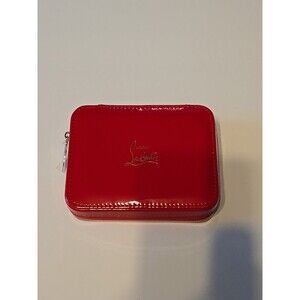 Christian Louboutin Red Patent Pouch Novelty Small Makeup Case Zipper Hard Case